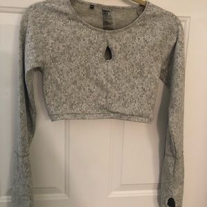 Green Gymshark cropped long sleeve top